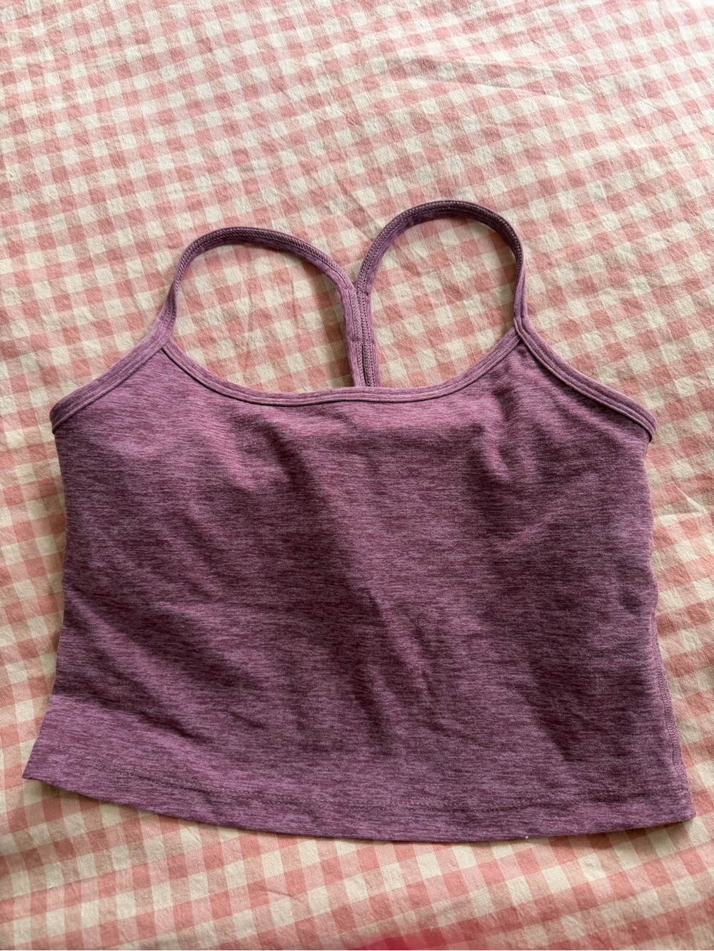 Beyond Yoga Spacedye Heathered Mauve Cropped Tank with Racerback